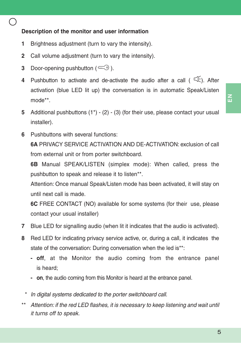 Comelit FT DIVA 01 User Manual | Page 5 / 16