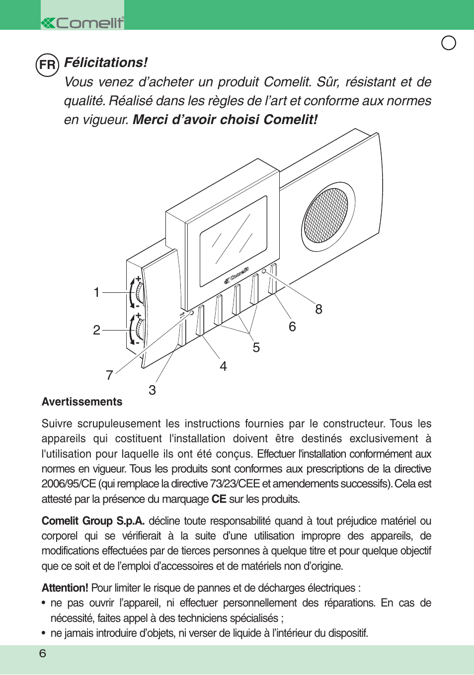 Comelit FT DIVA 01 User Manual | Page 6 / 16