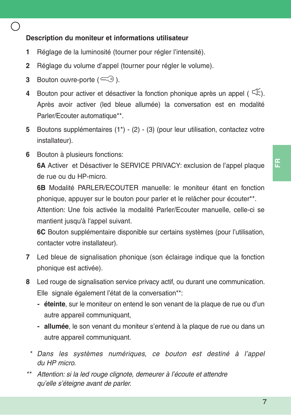 Comelit FT DIVA 01 User Manual | Page 7 / 16