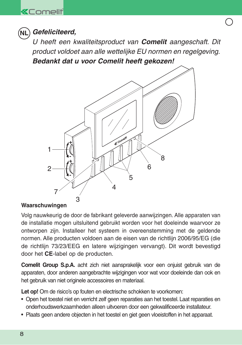 Comelit FT DIVA 01 User Manual | Page 8 / 16