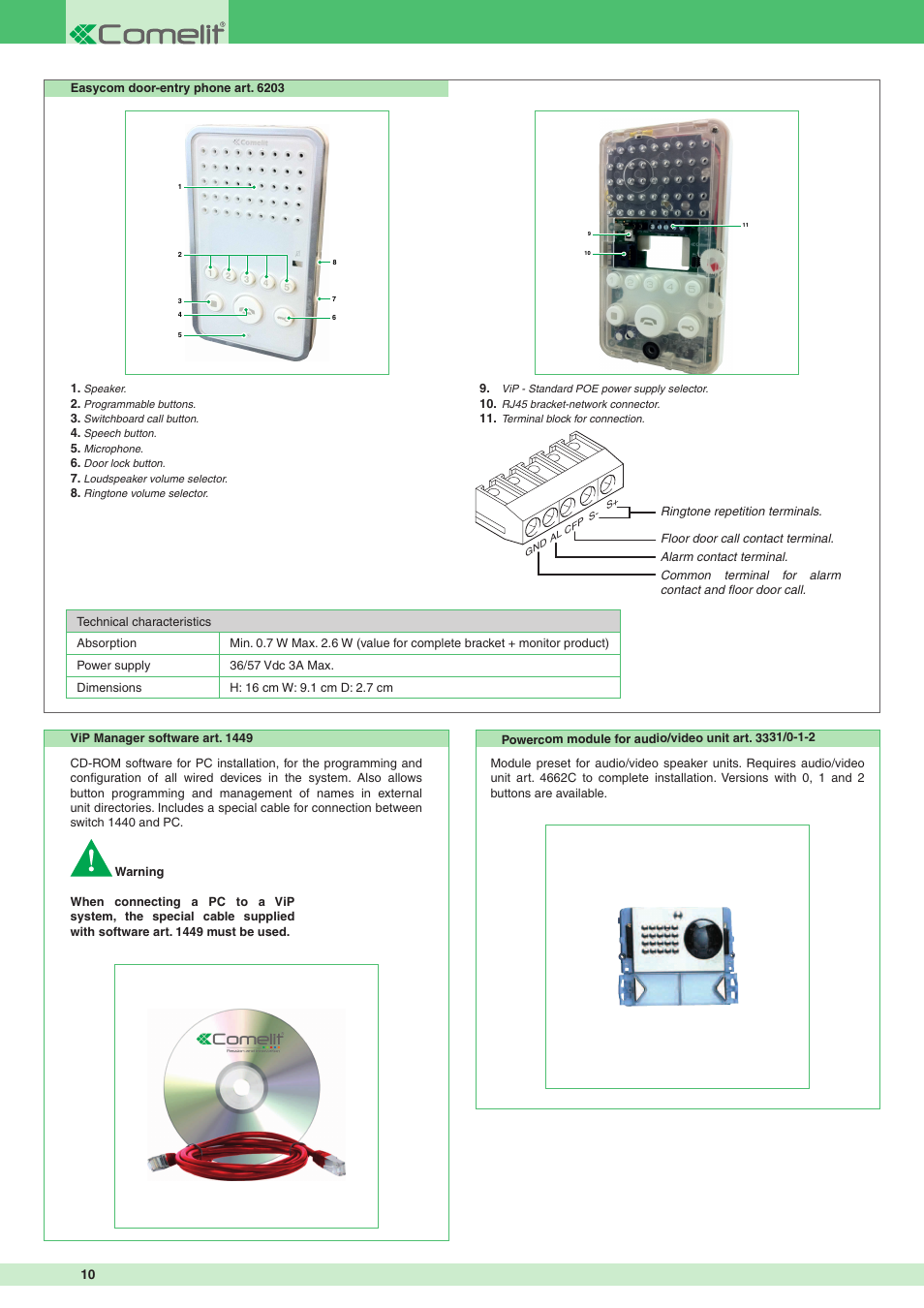 Comelit MT VIP SYSTEM User Manual | Page 10 / 60