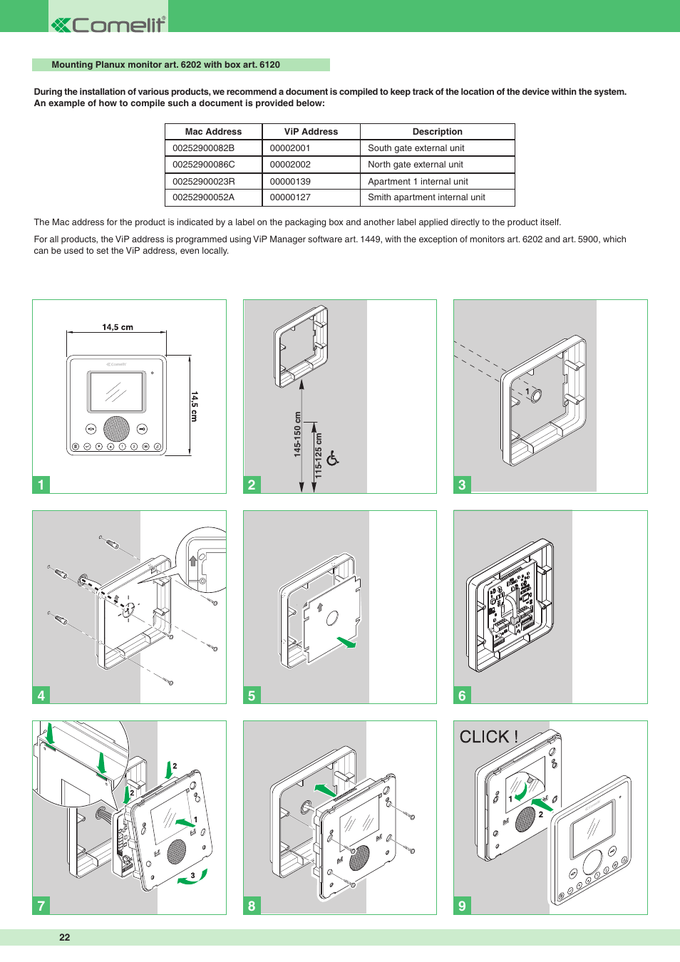 Comelit MT VIP SYSTEM User Manual | Page 22 / 60