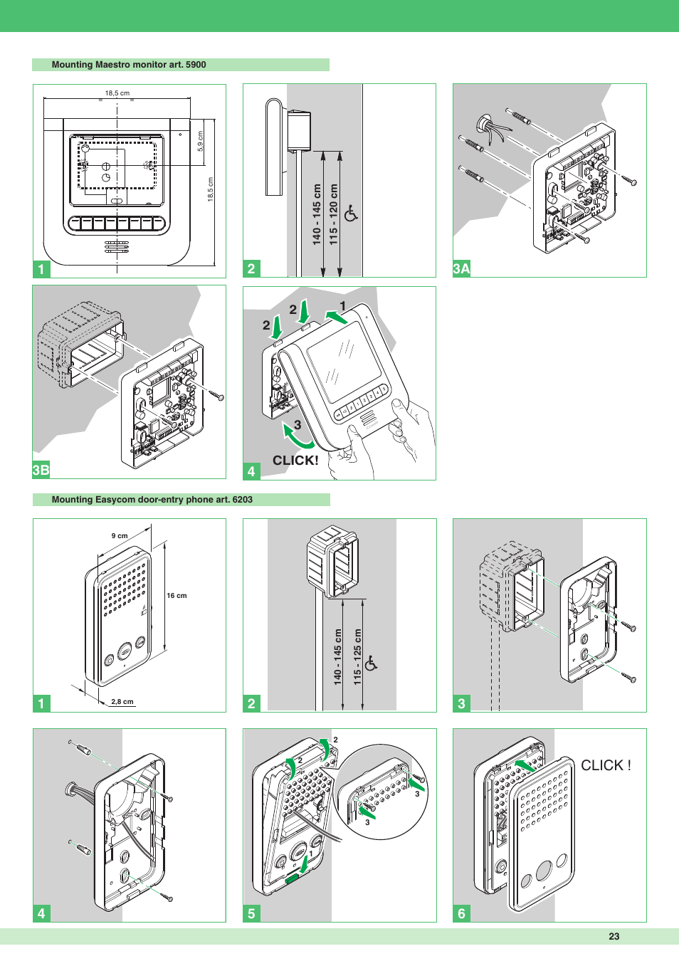 Click, 3b 3a 4 | Comelit MT VIP SYSTEM User Manual | Page 23 / 60