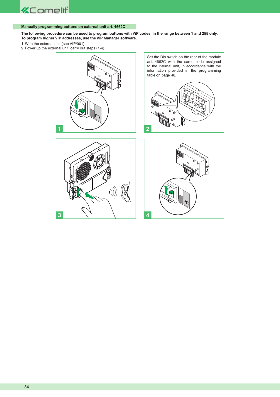 Comelit MT VIP SYSTEM User Manual | Page 34 / 60