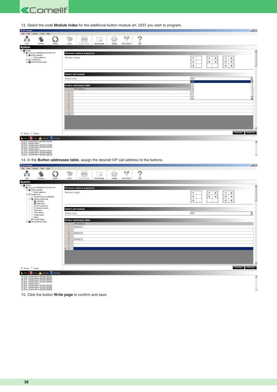 Comelit MT VIP SYSTEM User Manual | Page 38 / 60
