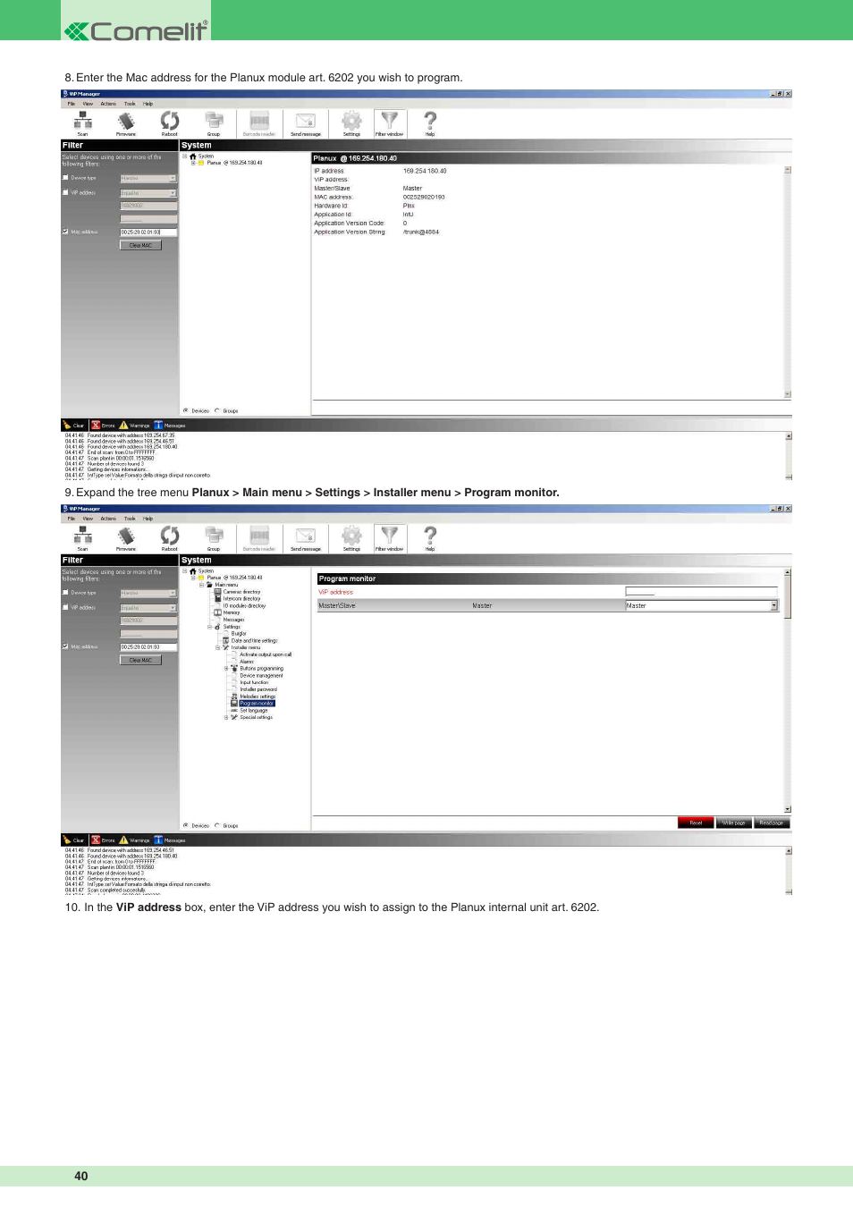 Comelit MT VIP SYSTEM User Manual | Page 40 / 60