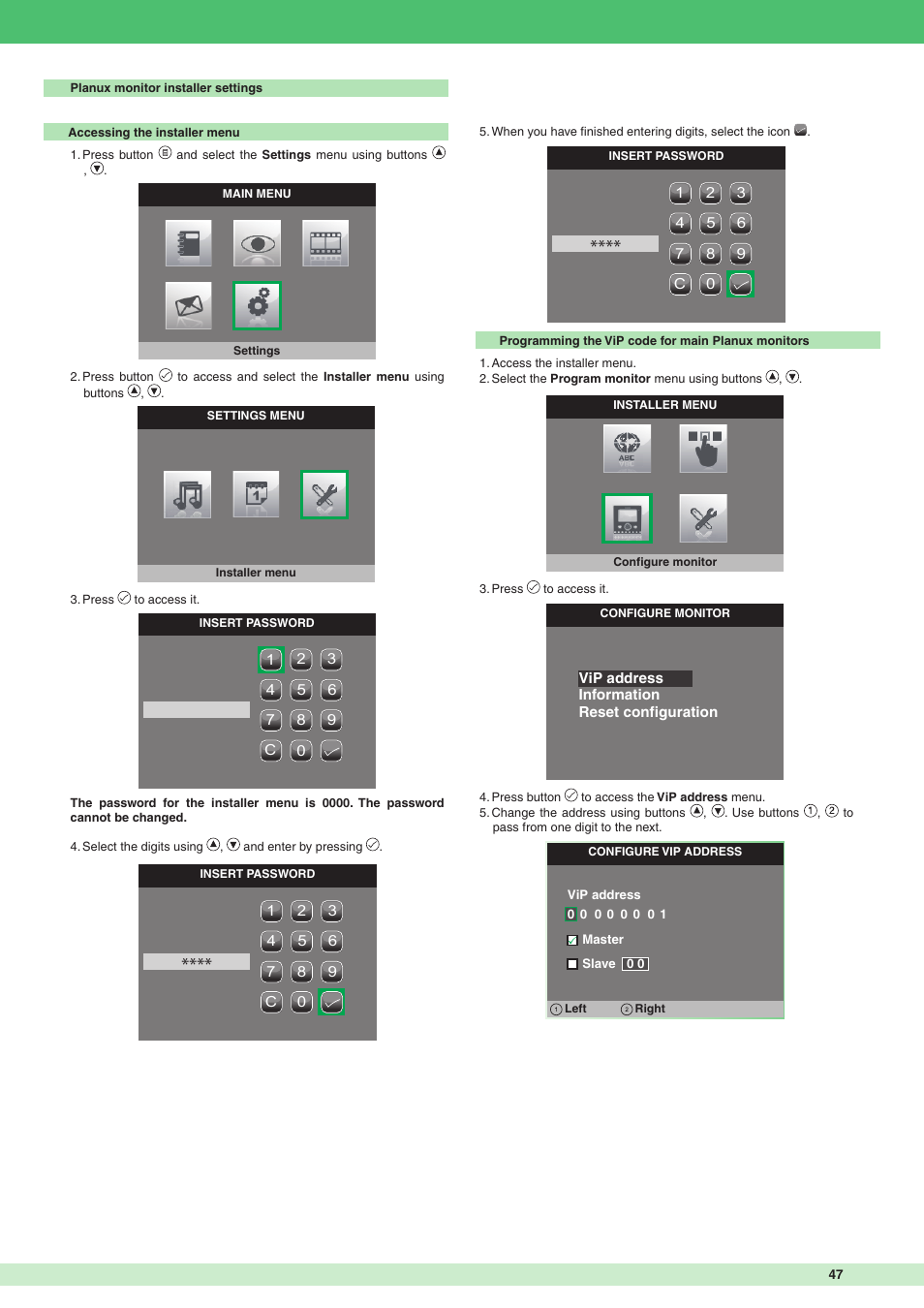 Comelit MT VIP SYSTEM User Manual | Page 47 / 60