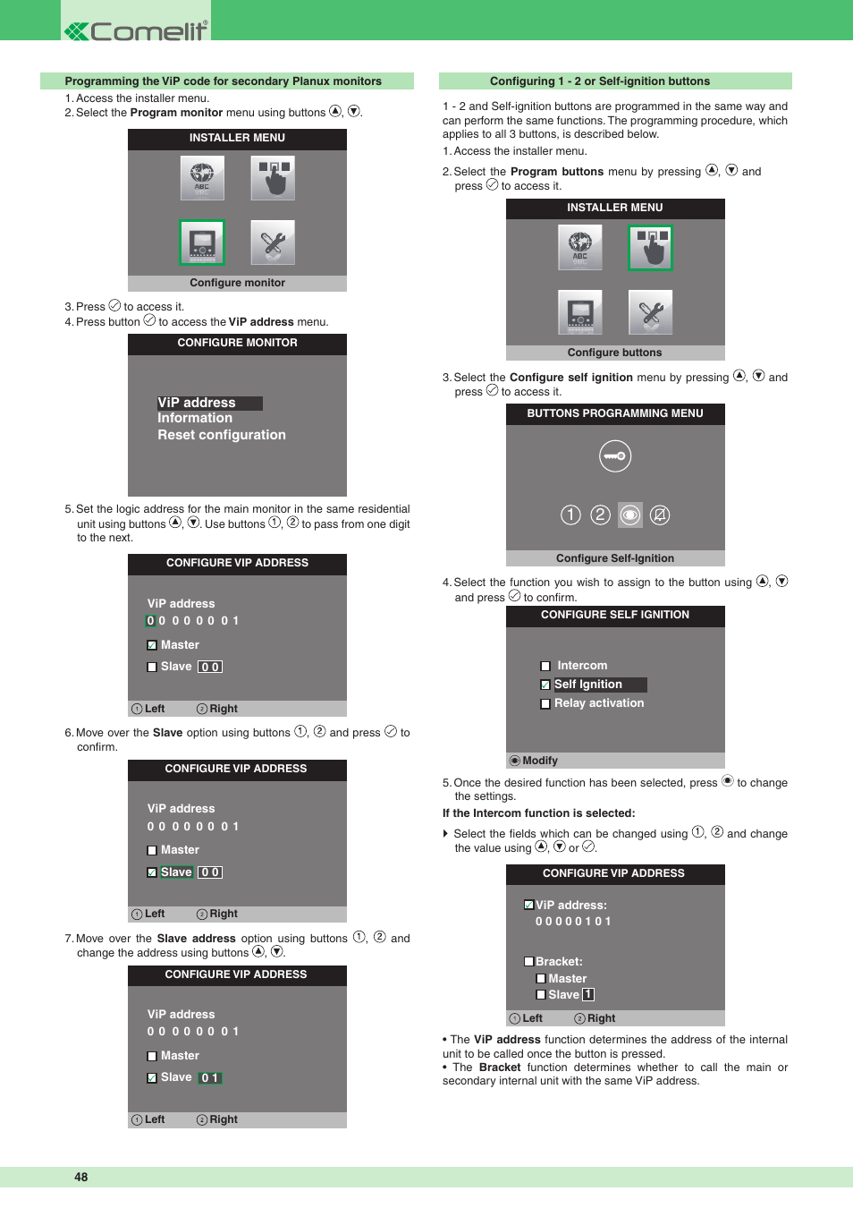 Comelit MT VIP SYSTEM User Manual | Page 48 / 60