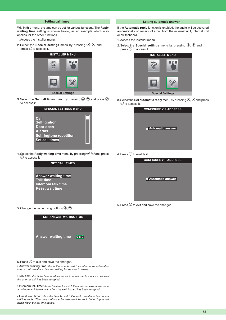 Comelit MT VIP SYSTEM User Manual | Page 53 / 60