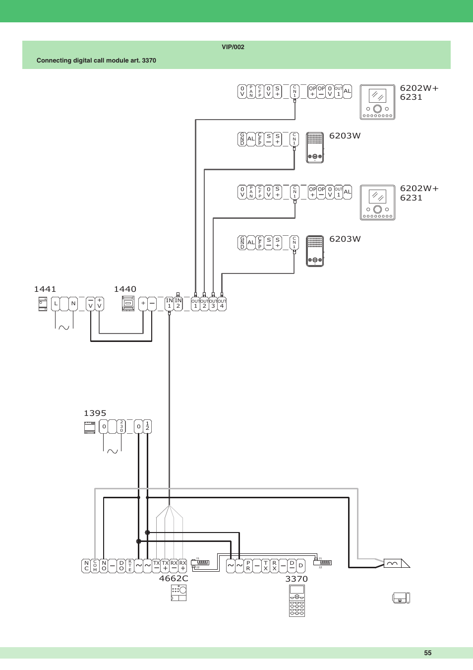 6203w, 4662c | Comelit MT VIP SYSTEM User Manual | Page 55 / 60