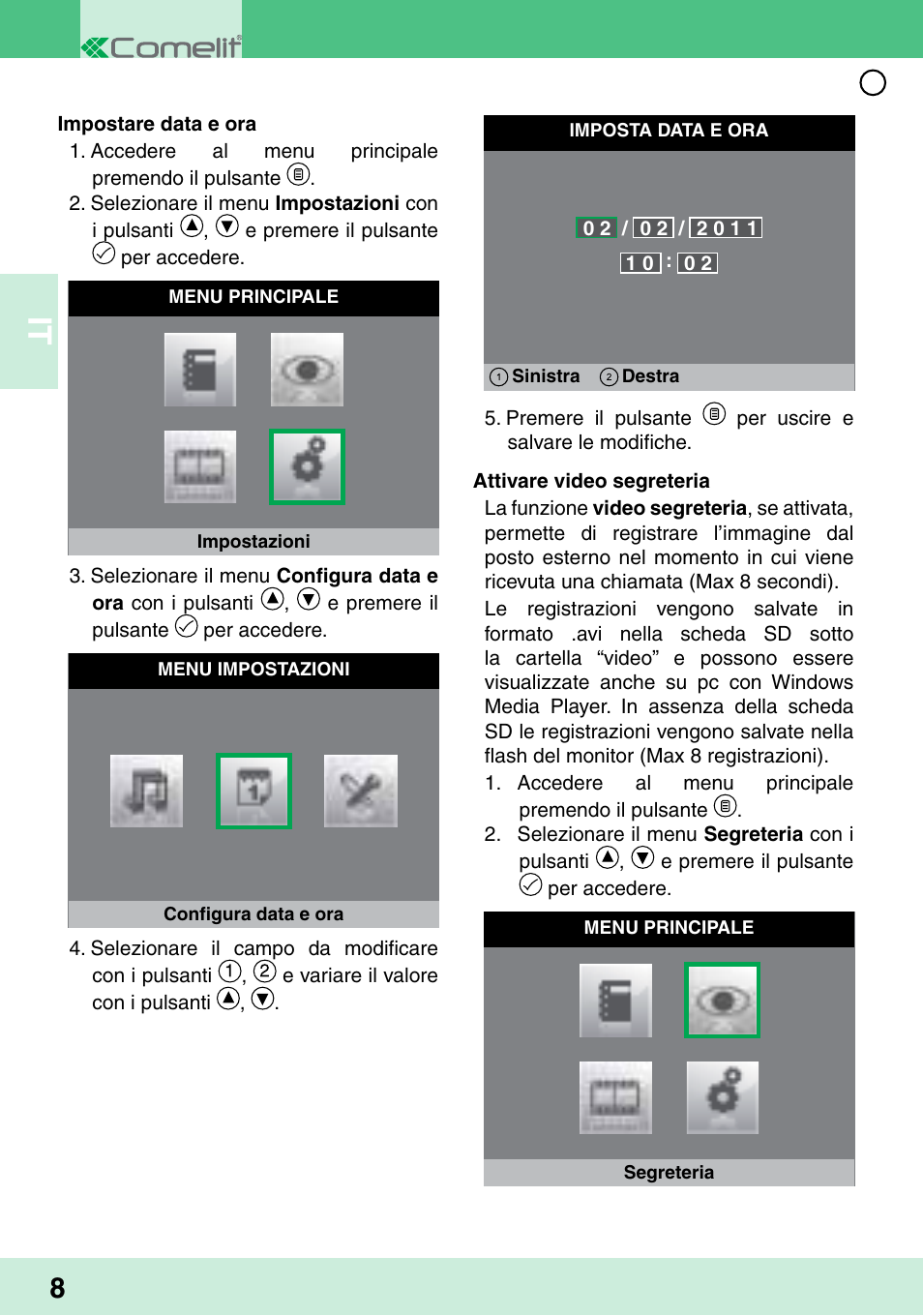 Comelit MU 6202 User Manual | Page 10 / 58