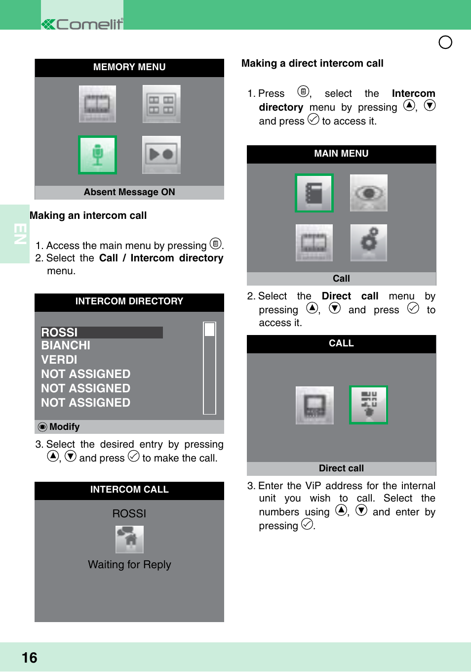 Comelit MU 6202 User Manual | Page 18 / 58