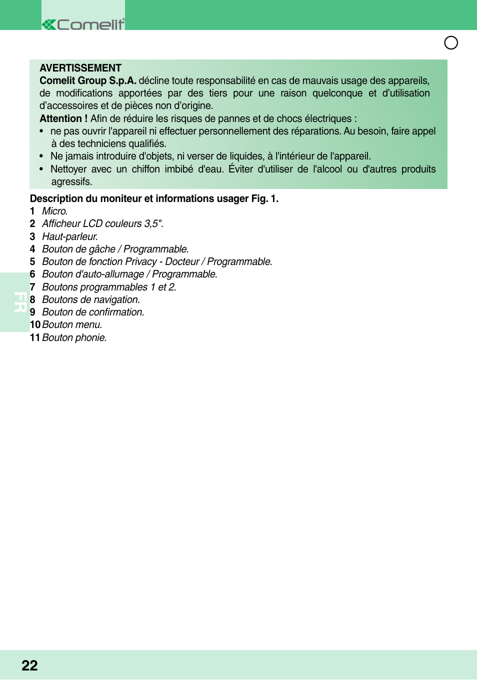 Comelit MU 6202 User Manual | Page 24 / 58