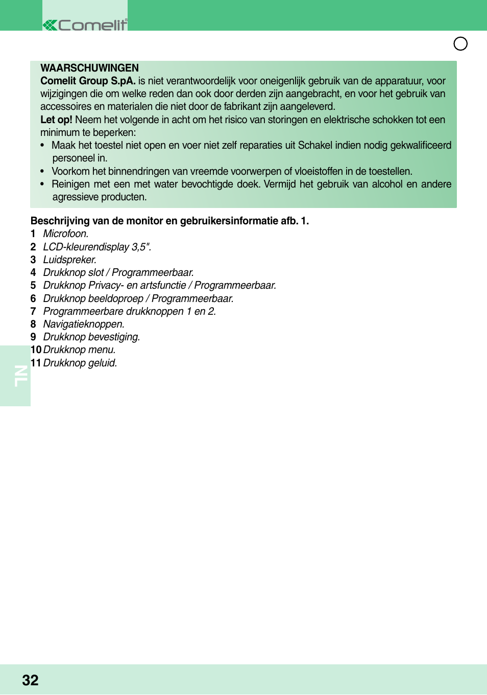 Comelit MU 6202 User Manual | Page 34 / 58