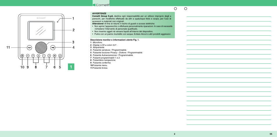 Comelit MU 6202 User Manual | Page 57 / 58