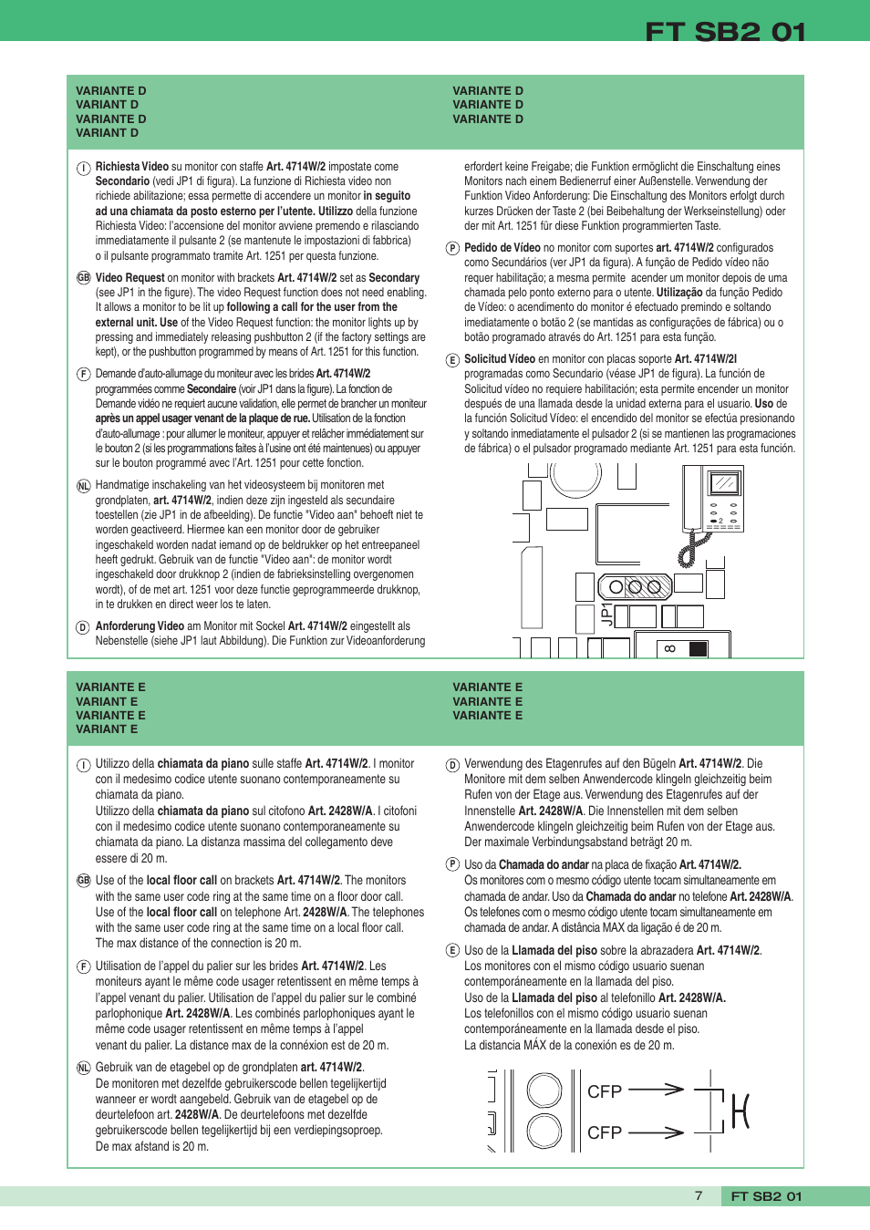 Ft sb2 01 | Comelit FT SB2 01 User Manual | Page 7 / 8