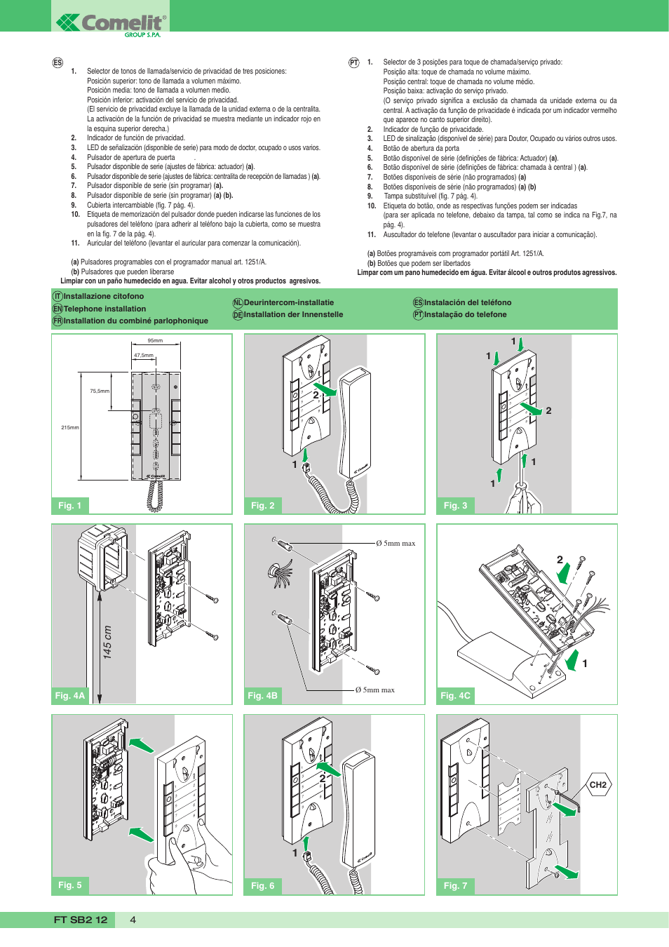 2145 cm, Ft sb2 12 4 | Comelit FT SB2 12 User Manual | Page 4 / 12