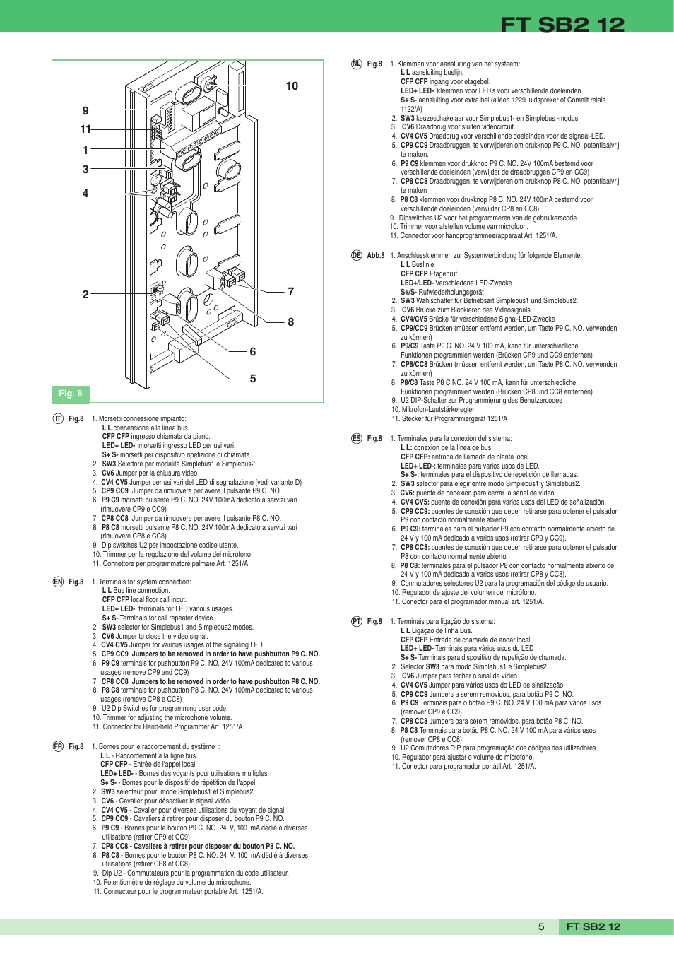 Ft sb2 12 | Comelit FT SB2 12 User Manual | Page 5 / 12