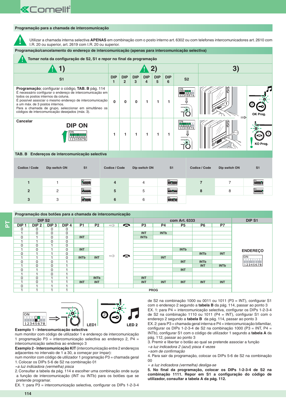 Dip on | Comelit MT 8172IS User Manual | Page 114 / 140