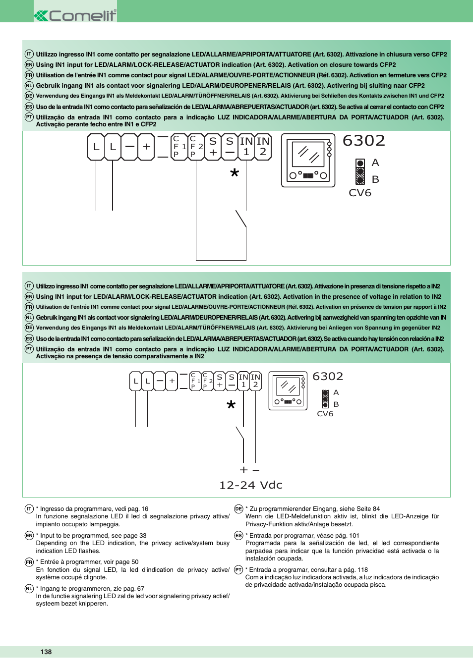 S+ s, Ab cv6 | Comelit MT 8172IS User Manual | Page 138 / 140