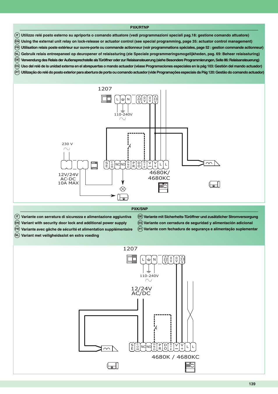 12/24v ac/dc | Comelit MT 8172IS User Manual | Page 139 / 140