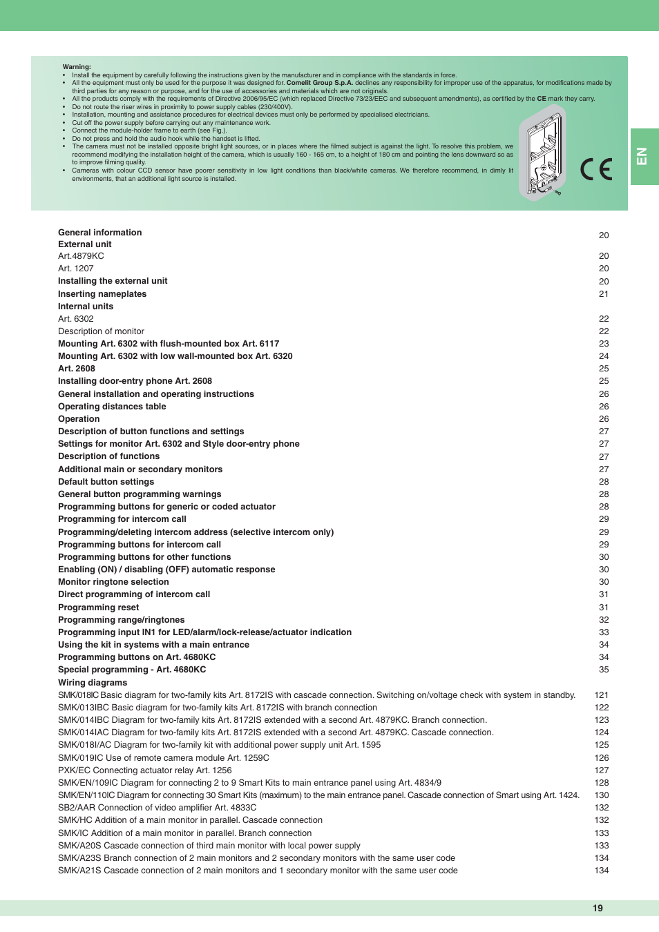 Comelit MT 8172IS User Manual | Page 19 / 140