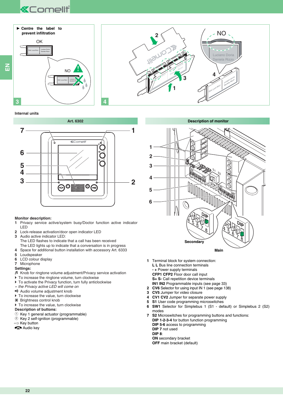 En 4 3 | Comelit MT 8172IS User Manual | Page 22 / 140