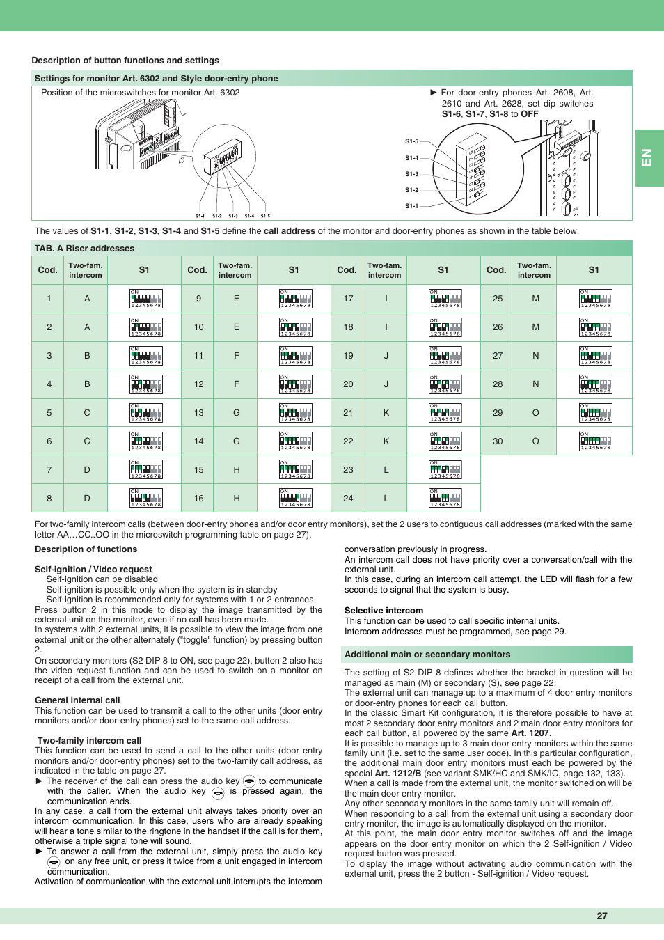 Comelit MT 8172IS User Manual | Page 27 / 140