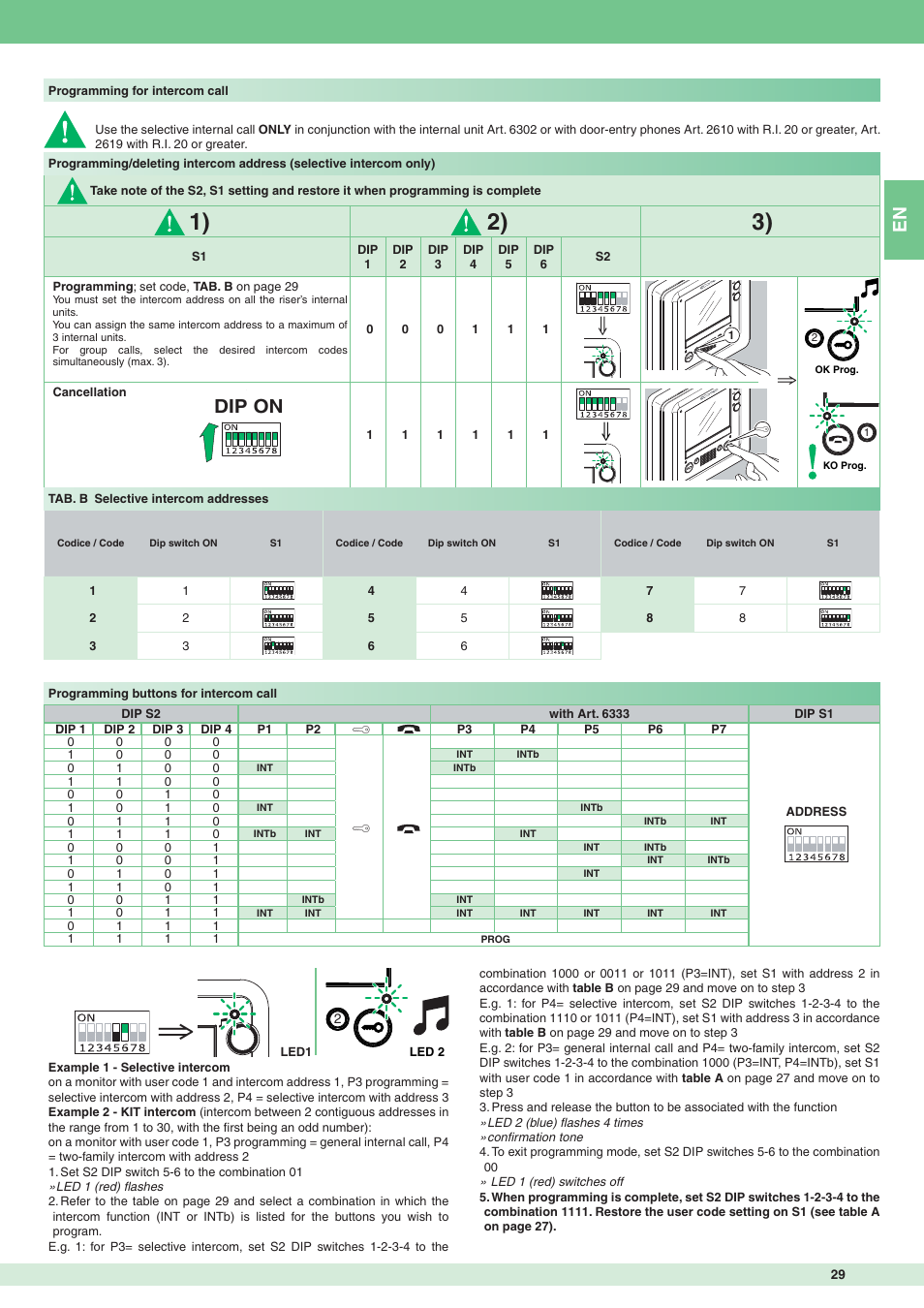 Dip on | Comelit MT 8172IS User Manual | Page 29 / 140