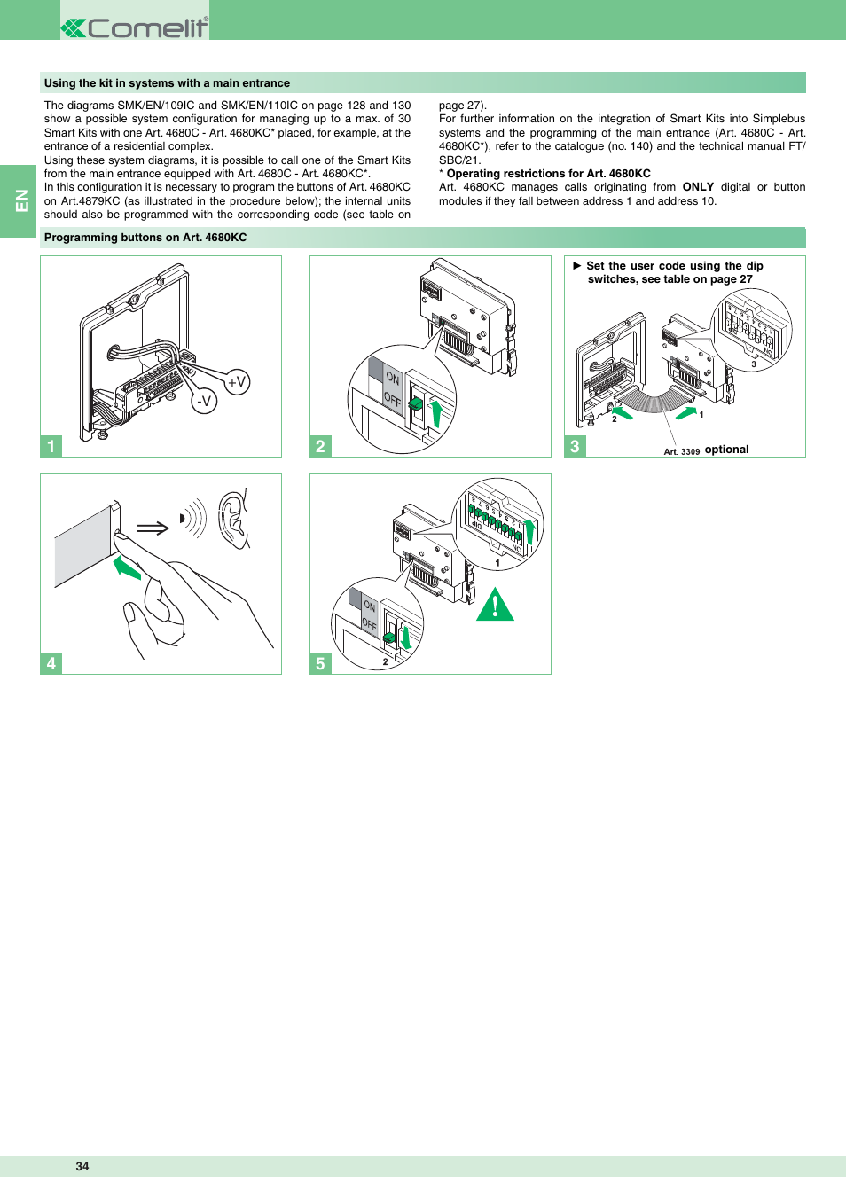 Comelit MT 8172IS User Manual | Page 34 / 140