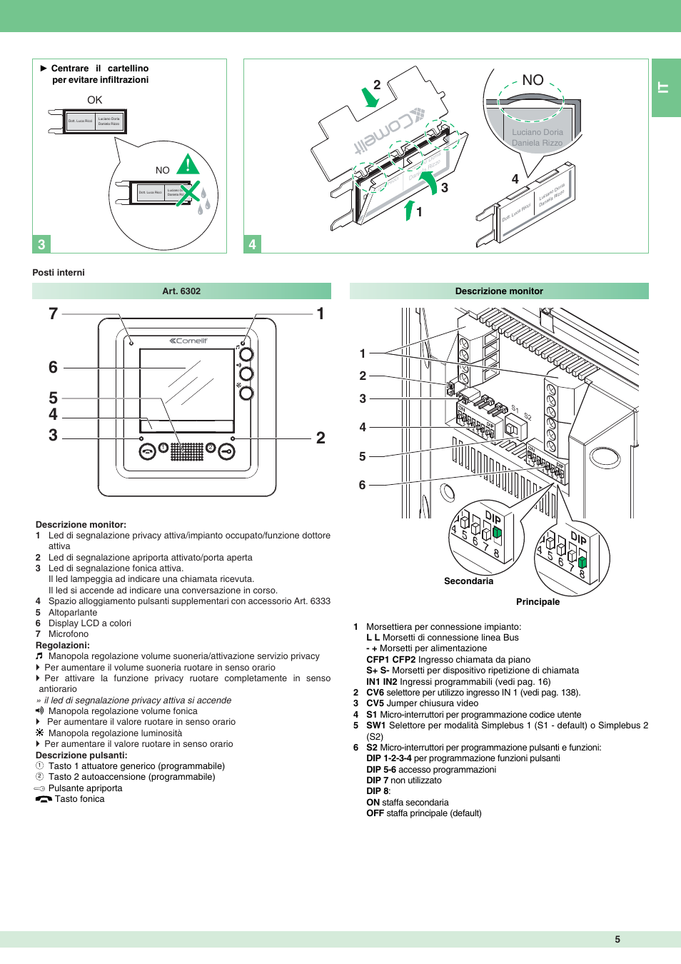 It 4 3 | Comelit MT 8172IS User Manual | Page 5 / 140