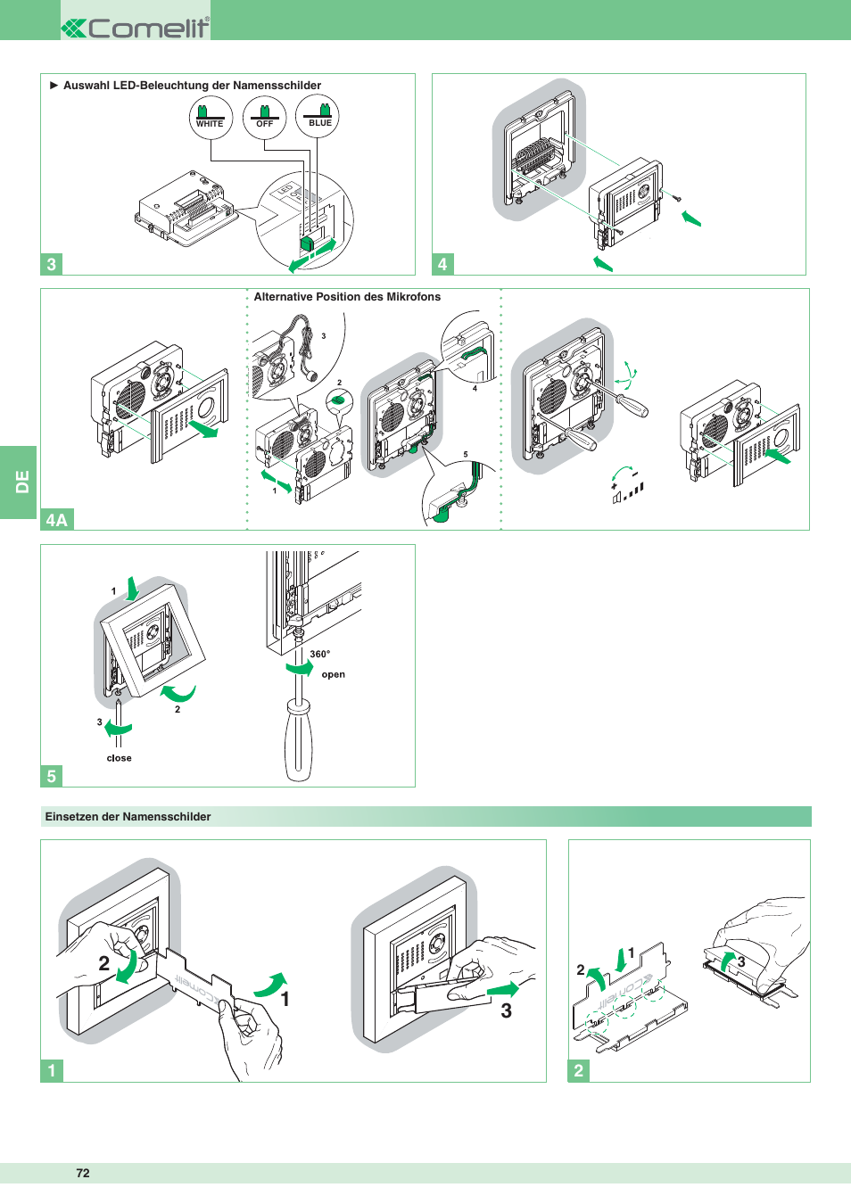 De 5 2 | Comelit MT 8172IS User Manual | Page 72 / 140