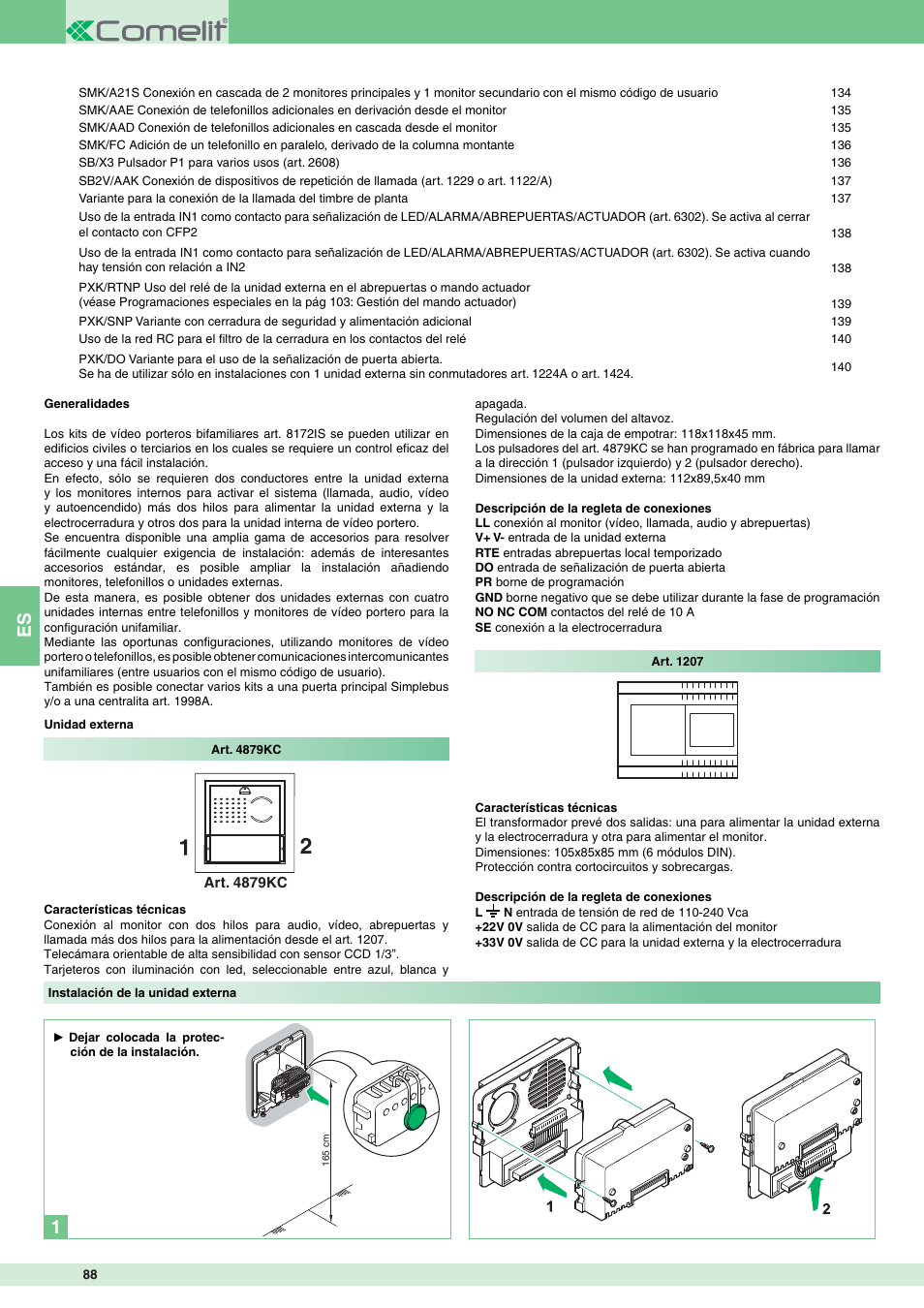 Comelit MT 8172IS User Manual | Page 88 / 140