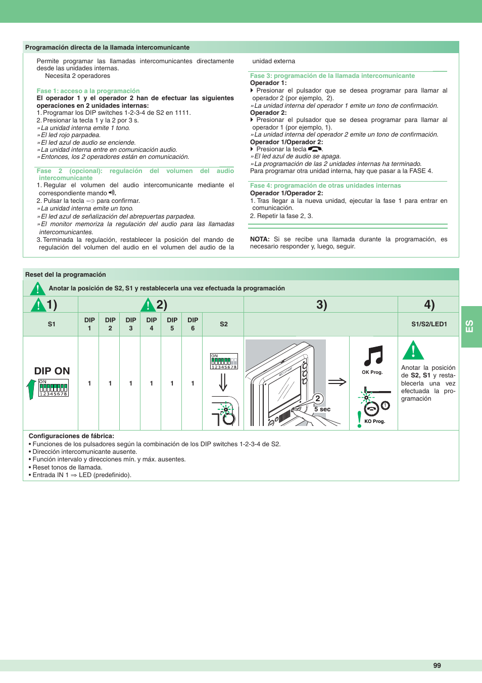 Dip on | Comelit MT 8172IS User Manual | Page 99 / 140