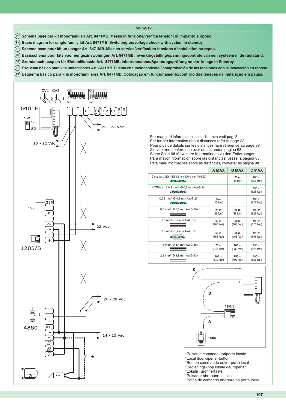 Comelit MT 8471MB User Manual | Page 107 / 120