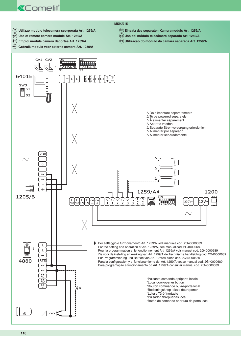 Comelit MT 8471MB User Manual | Page 110 / 120