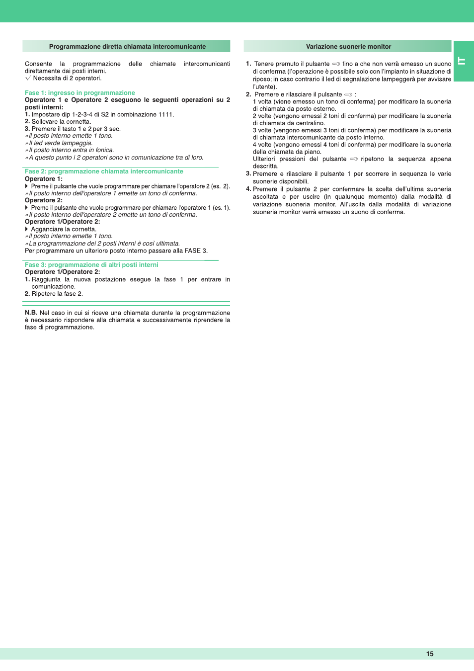 Comelit MT 8471MB User Manual | Page 15 / 120