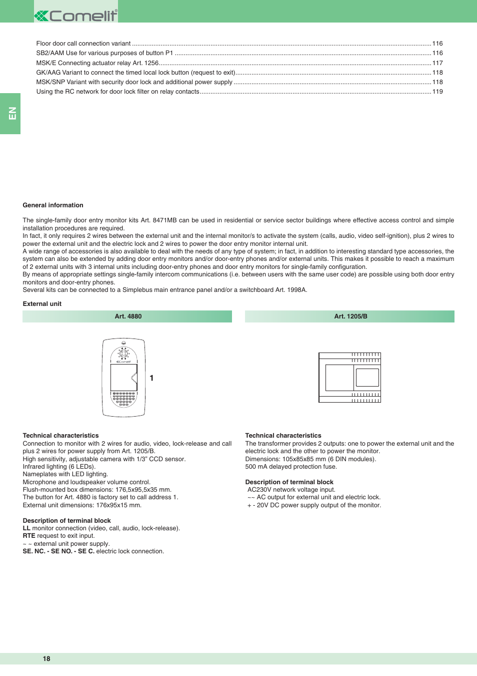 Comelit MT 8471MB User Manual | Page 18 / 120