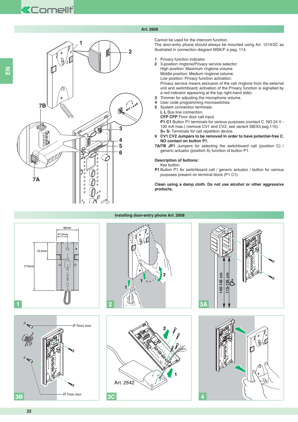 Comelit MT 8471MB User Manual | Page 22 / 120