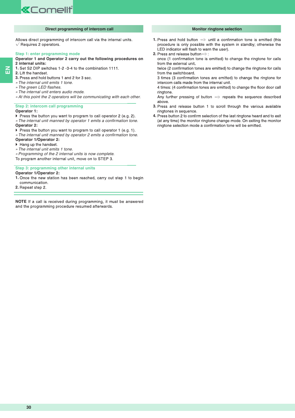 Comelit MT 8471MB User Manual | Page 30 / 120