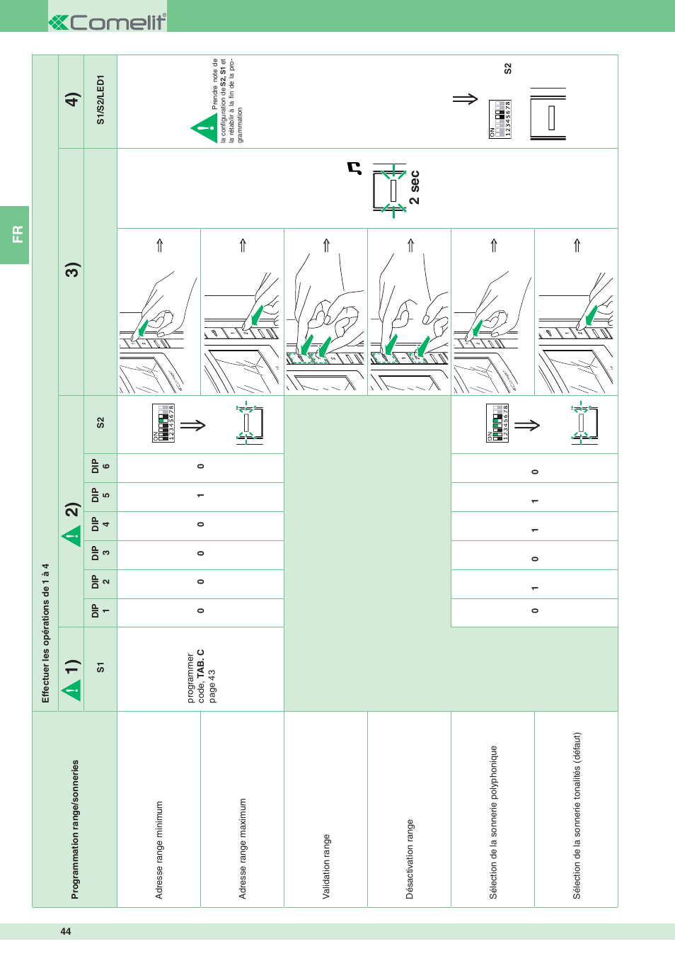 2 sec | Comelit MT 8471MB User Manual | Page 44 / 120