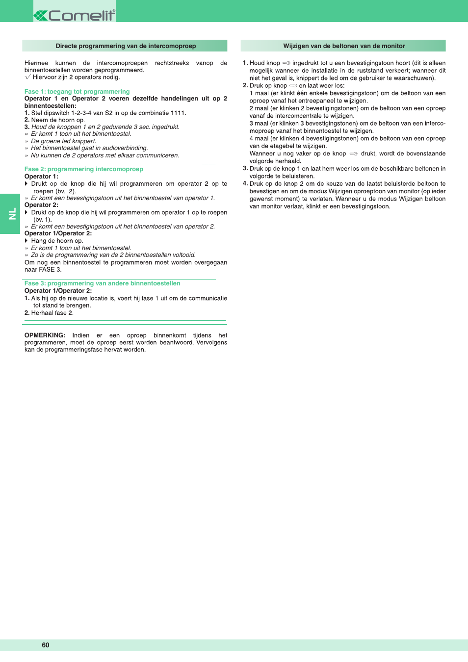 Comelit MT 8471MB User Manual | Page 60 / 120