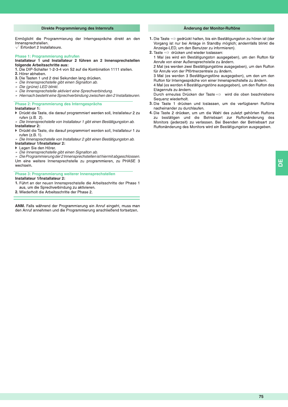 Comelit MT 8471MB User Manual | Page 75 / 120