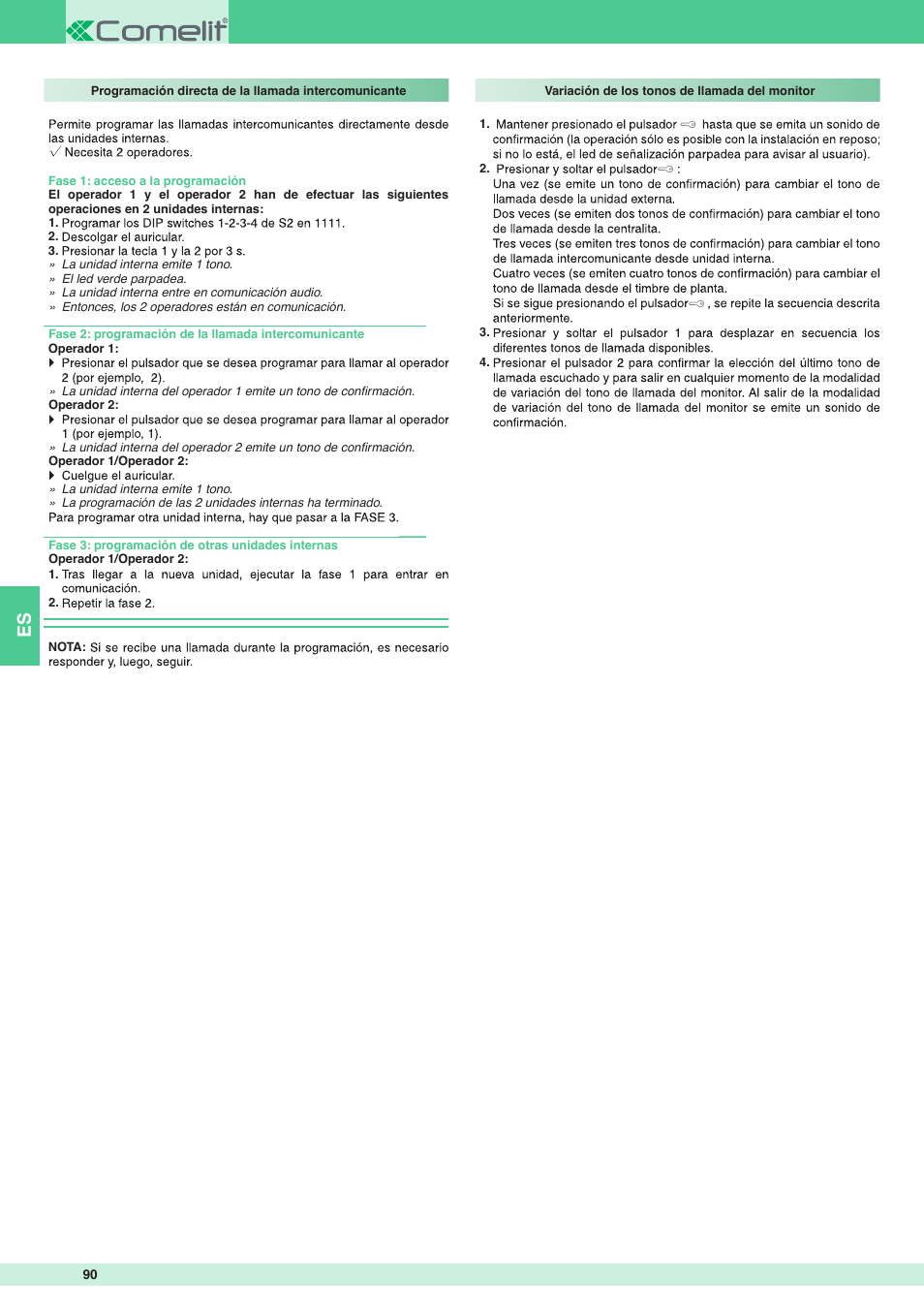 Comelit MT 8471MB User Manual | Page 90 / 120
