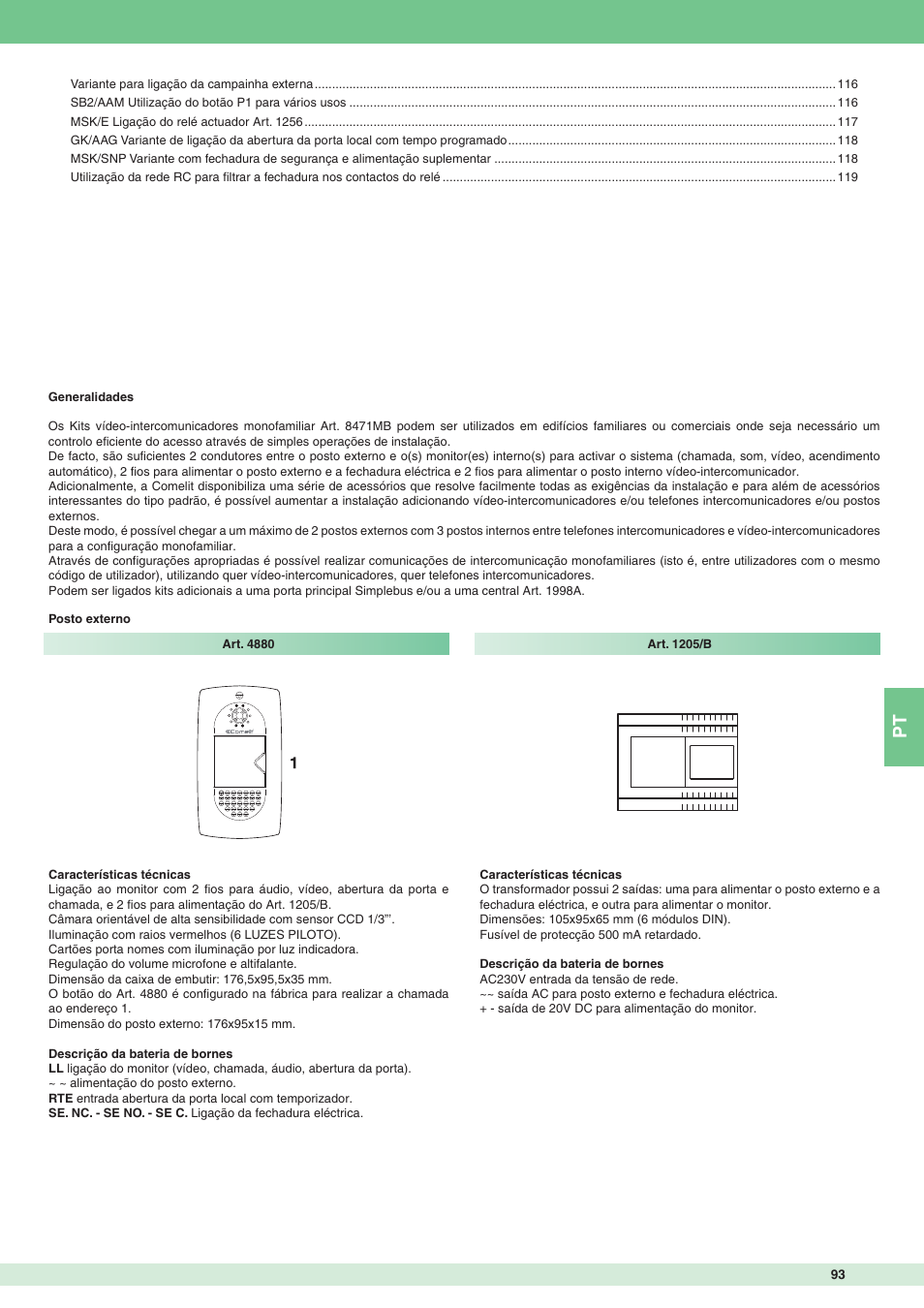 Comelit MT 8471MB User Manual | Page 93 / 120