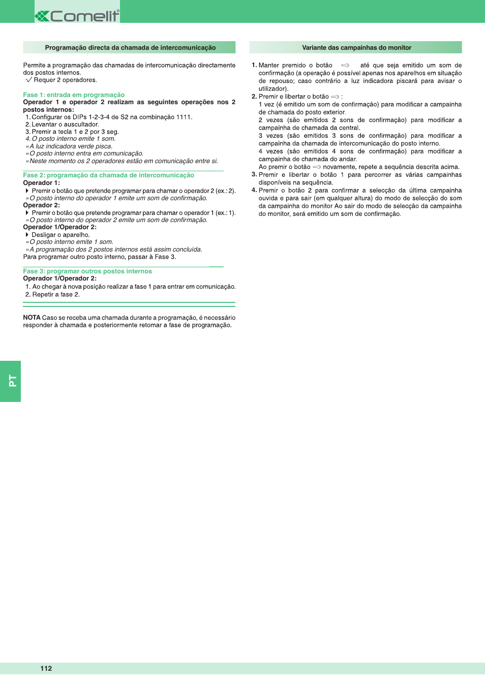 Comelit MT 8471MC User Manual | Page 112 / 128