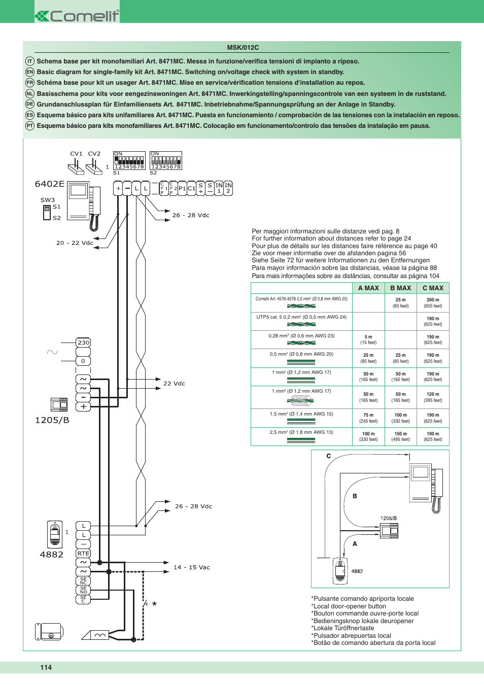 Comelit MT 8471MC User Manual | Page 114 / 128