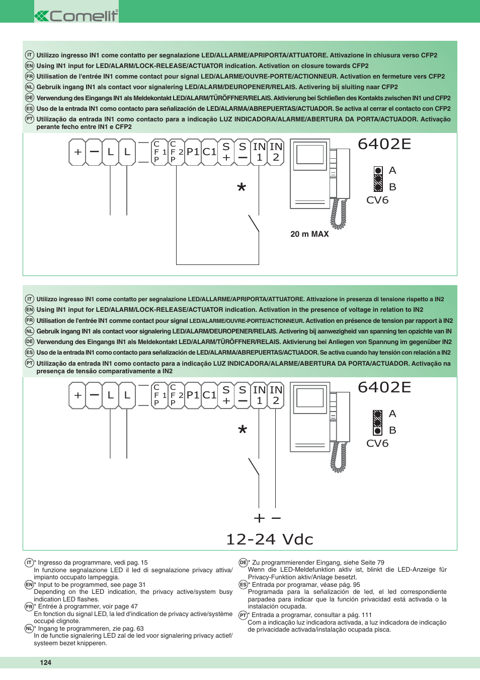 6402e, 24 vdc | Comelit MT 8471MC User Manual | Page 124 / 128