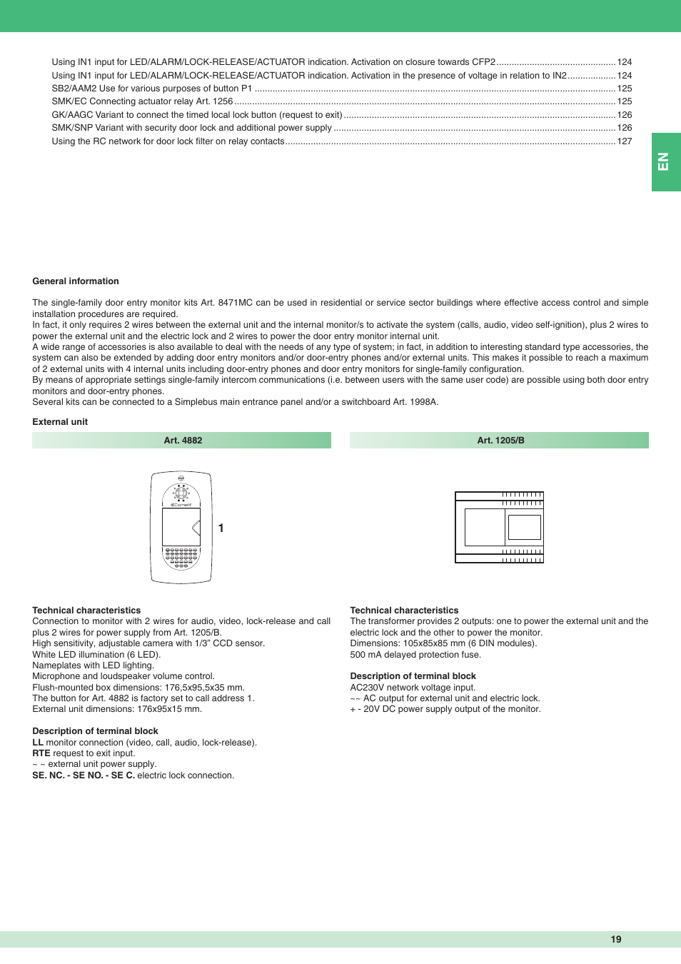 Comelit MT 8471MC User Manual | Page 19 / 128