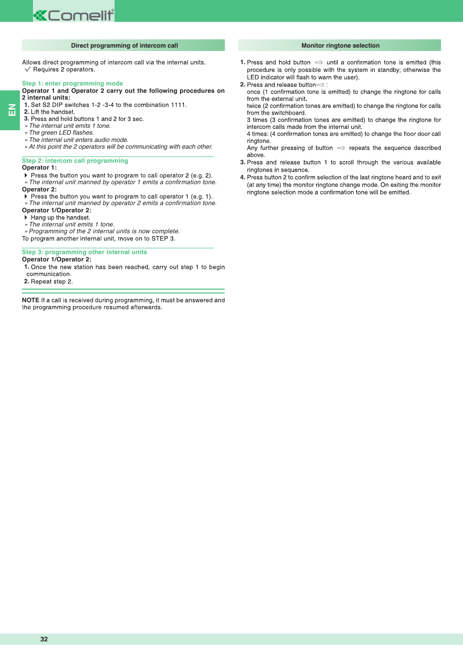 Comelit MT 8471MC User Manual | Page 32 / 128